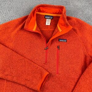 Patagonia Pullover Mens Medium Orange Better Sweater Fleece 1/4 Zip Jacket